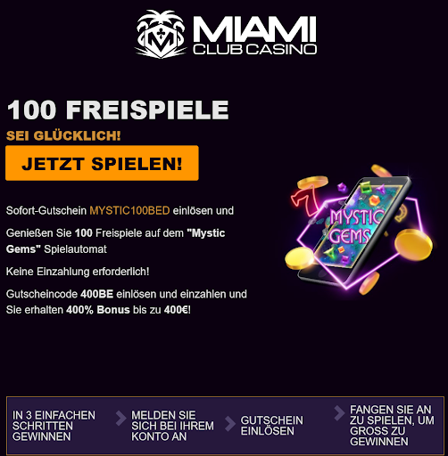 Miami
Club Casino
100 Free
Spins Miami
Club Casino
100 Free
Spins