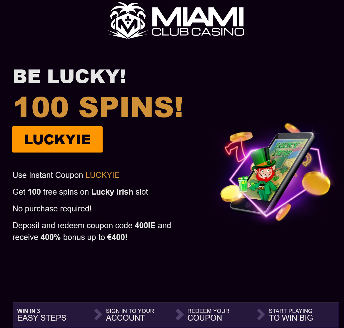 Miami
                                                          Club Casino
                                                          100 Free
                                                          Spins